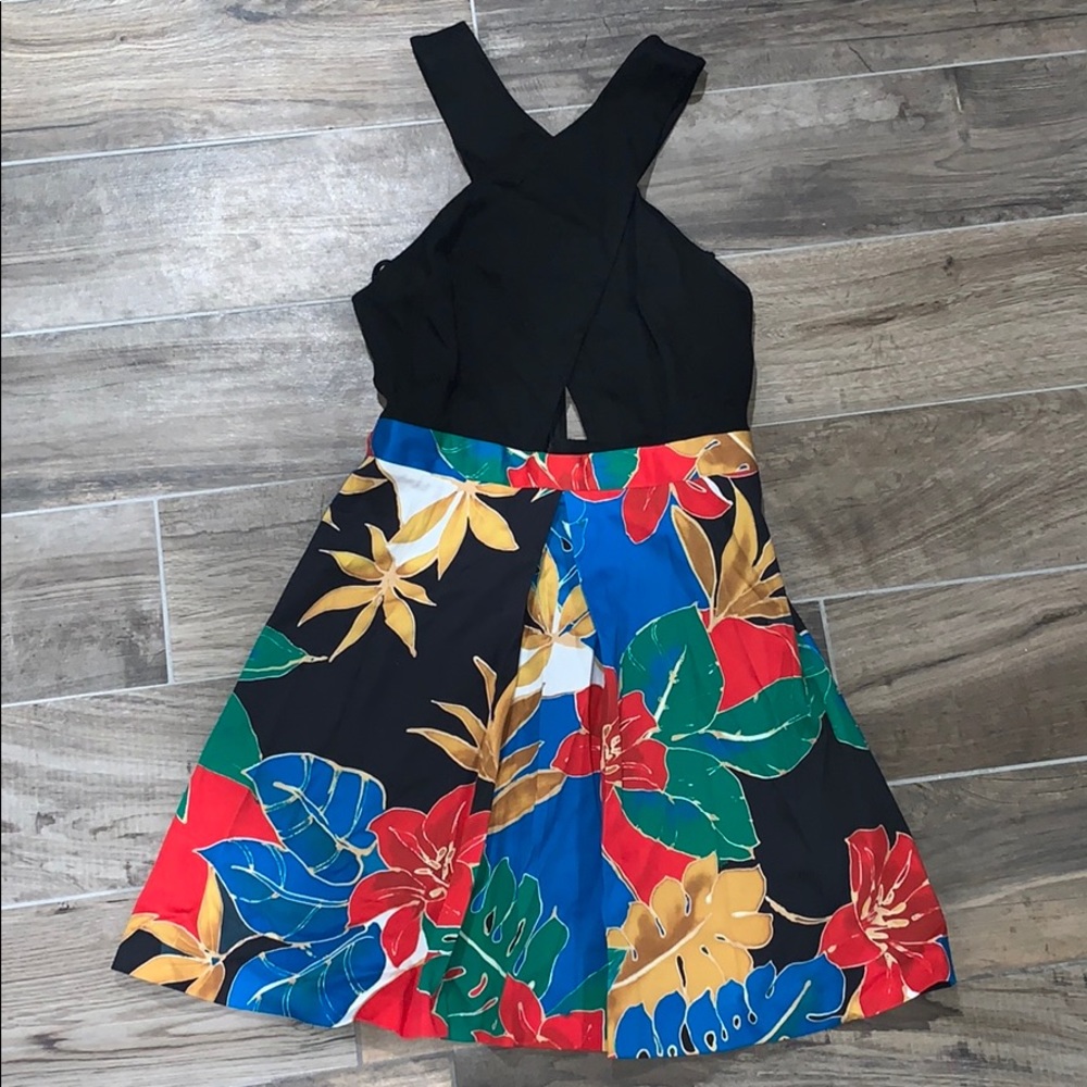 Alice + Olivia Ali Cut Out Dress Jungle Hibiscus